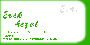 erik aczel business card